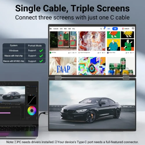 Portable Dual Monitor,Dual Monitor extender,dual portable monitor