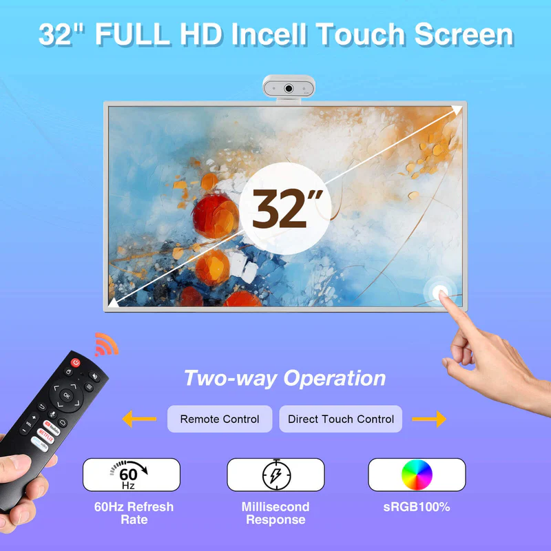 Portable TV32‘’ 1080 PTouch Screen Monitor on Wheels