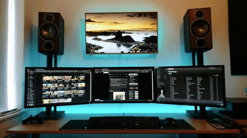 triple monitor setup remote