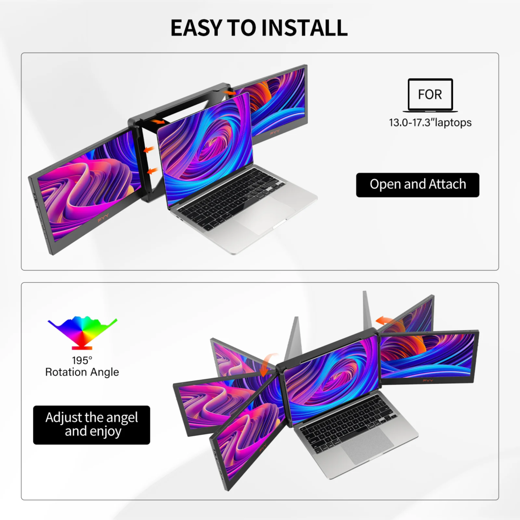 triple screen for laptop