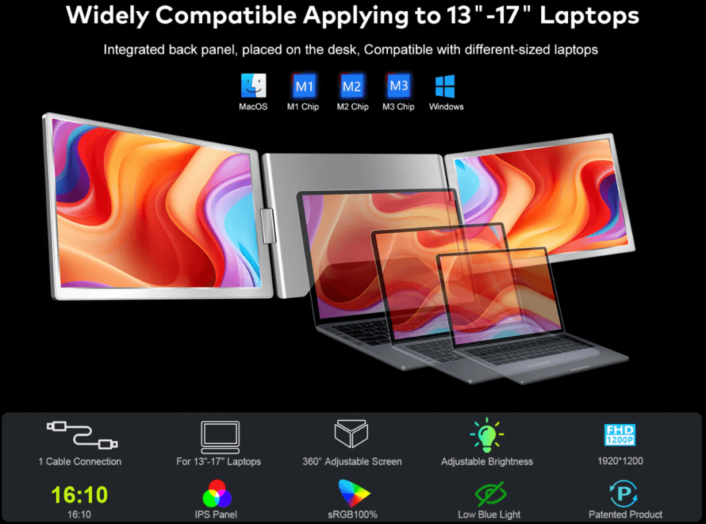 3-screen display setup