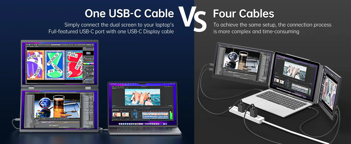 One-Cable Setup for Triple Screens