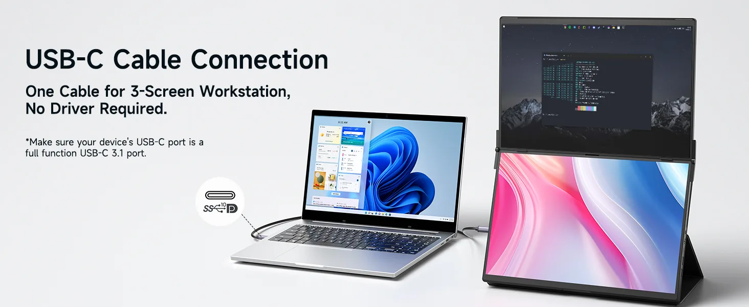 One-Cable Triple Screen Simplicity